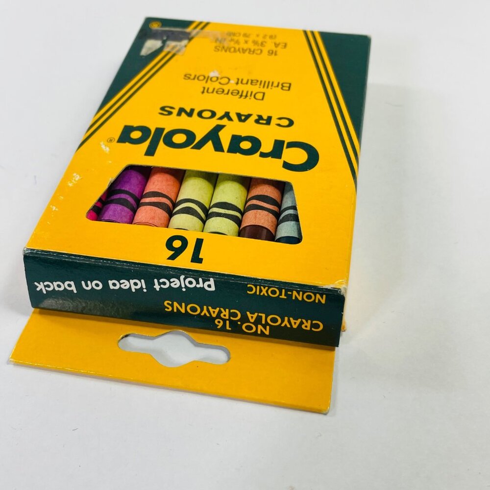 Crayola 16 Count Crayons Vintage 1985 Discontinued Crayola Font - Picture 12 of 12